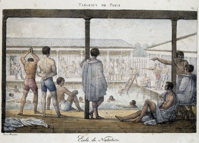Escuela de natación - en “Pinturas de París” de Marlet de Jean Henri Marlet
