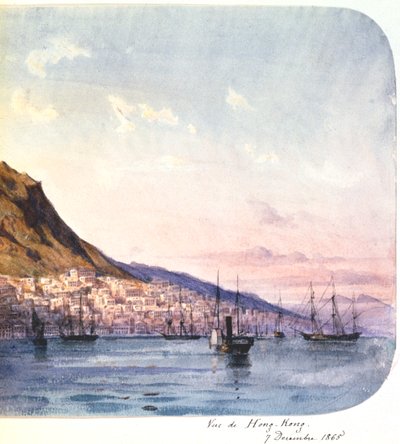 Vista de Hong Kong, 7 de diciembre de 1865 de Jean Henri Zuber