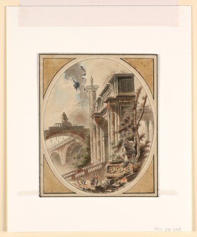 Fantasía de una ruina arquitectónica de Jean Henry Alexandre Pernet