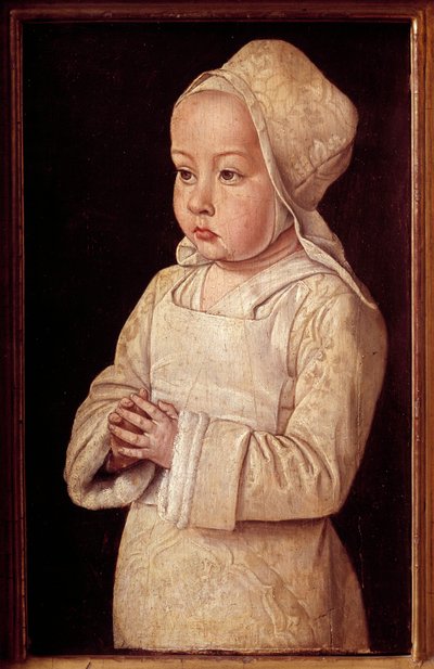 Retrato de Suzanne de Bourbon (1491-1521) llamada Niña en oración, hija de Ana de Francia y Pierre II de Borbón de Jean Hey