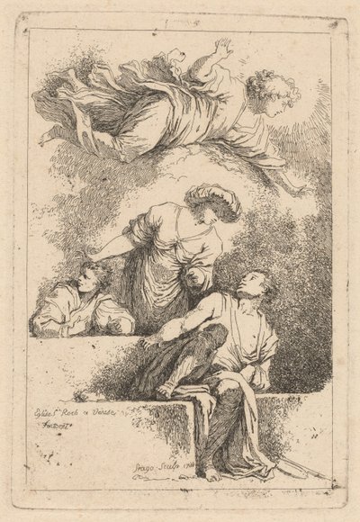 Los discípulos en la tumba de Jean Honoré Fragonard after Jacopo Tintoretto