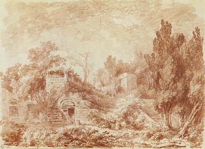 Teatro antiguo, Villa de Adriano, cerca de Tívoli de Jean Honore Fragonard