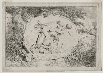 Bacanales: Ninfa miente que la sátira de Jean Honore Fragonard