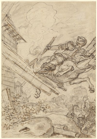 Don Quijote Atacando el Molino de Viento de Jean Honore Fragonard