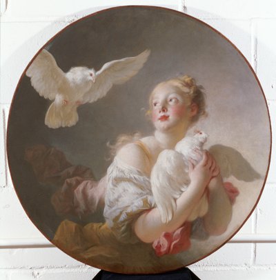 Niña sosteniendo una paloma de Jean Honore Fragonard