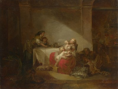 Escena interior. La Madre Feliz, Segunda Mitad del siglo XVIII de Jean Honore Fragonard