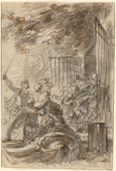 Isabella abandona su hogar para seguir a Odorico y sus hombres de Jean Honore Fragonard