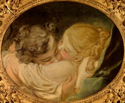 El beso. Pintura de Jean Honore Fragonard (1732-1806) siglo XVIII. Colección privada de Jean Honore Fragonard