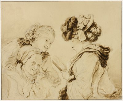 Margaruerite Gerard leyendo a su madre y Rosalie Fragonard de Jean Honore Fragonard
