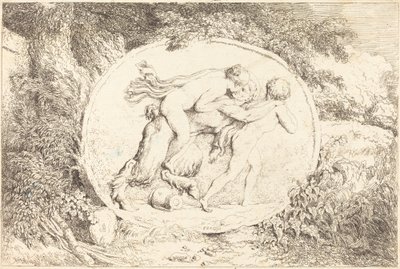 Ninfa a horcajadas sobre un sátiro de Jean Honore Fragonard