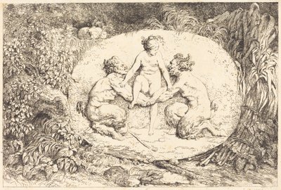 Ninfa sostenida por dos sátiros de Jean Honore Fragonard