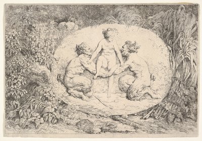 Ninfa sostenida por dos sátiros, 1763 de Jean Honore Fragonard