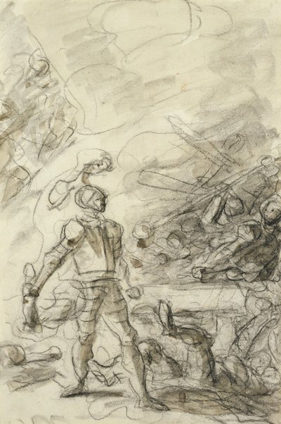 Orlando somete a un bandido con una antorcha de Jean Honore Fragonard