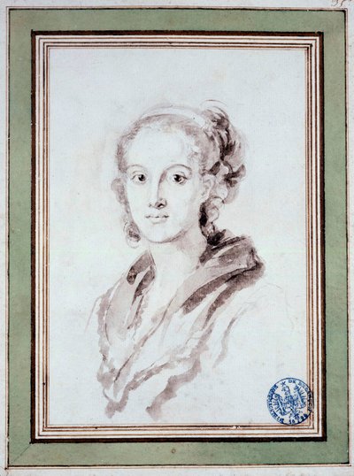 Retrato de Marguerite Gerard (1767-1837) pintora francesa, cuñada de Fragonard. Dibujo en lavado por Jean Honore Fragonard (1732-1806) alrededor de 1800. Besançon, Museo de Bellas Artes de Jean Honore Fragonard