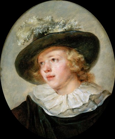 Retrato de un niño con sombrero de plumas, c. 1786-88 de Jean Honore Fragonard
