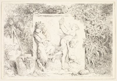 Sátiros bailando de Bacanales, o juegos de los sátiros de Jean Honore Fragonard