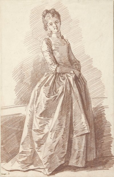 Mujer joven de pie, de cara a de Jean Honore Fragonard