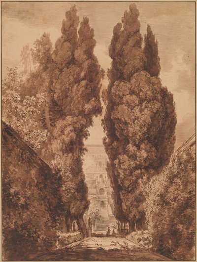 La avenida de cipreses en Villa d