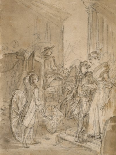 La partida en coche, c.1780-89 de Jean Honore Fragonard