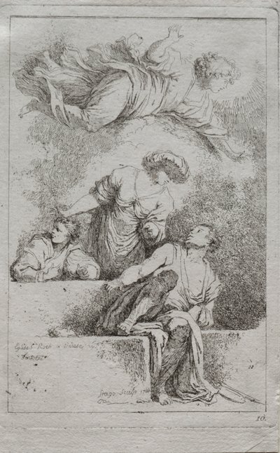 Los discípulos en la tumba de Jean Honore Fragonard