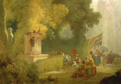 La Fiesta en Saint-Cloud (detalle del espectáculo de marionetas) de Jean Honore Fragonard