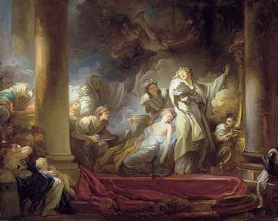 El sumo sacerdote Coresus sacrificándose para salvar a Callirhoe de Jean Honore Fragonard
