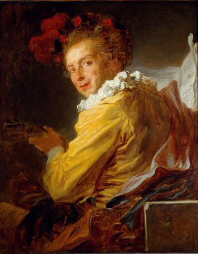 La música - Retrato de Monsieur de la Breteche, hermano del Abad Saint-Non de Jean Honore Fragonard