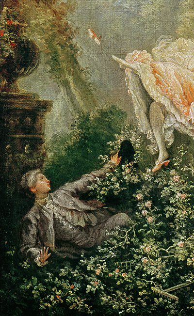 El columpio (detalle) de Jean Honore Fragonard