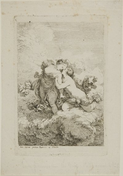Dos Figuras Femeninas en una Nube de Jean Honore Fragonard