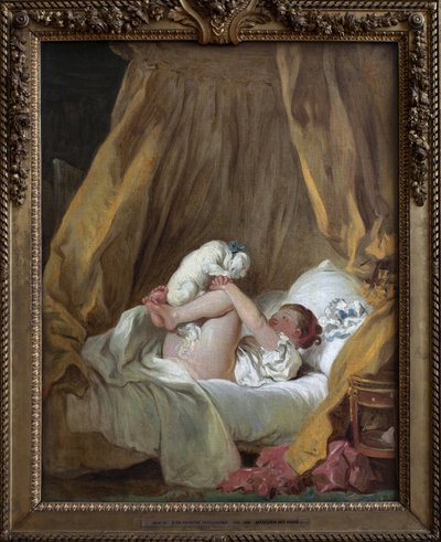 Joven con un perro de Jean Honore Fragonard