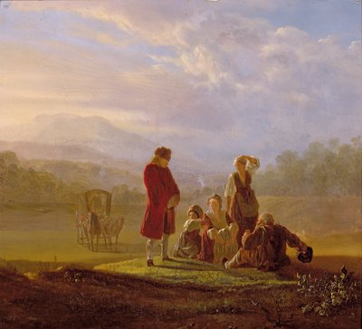 Voltaire conversando con los campesinos en Ferney de Jean Huber