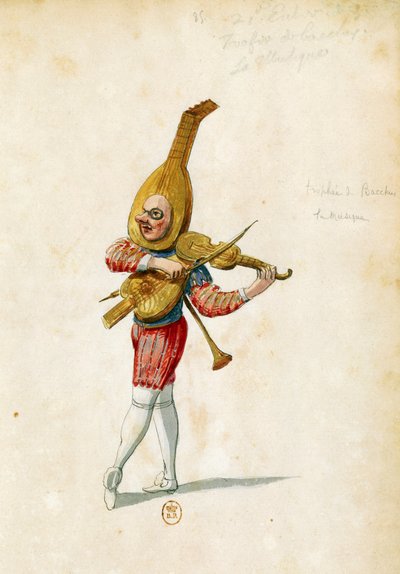 Boceto de vestuario para Le feste di Amore e di Bacco de Jean I  Berain