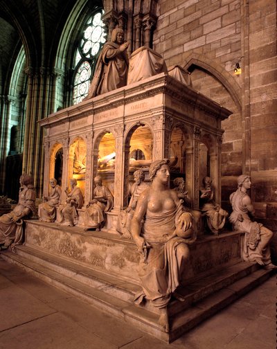 Orante y gustando por Luis XII (1462-1515) y Ana de Bretaña (1477-1514) realizado por Jean Juste en 1531. Basílica de Saint Denis de Jean I Juste