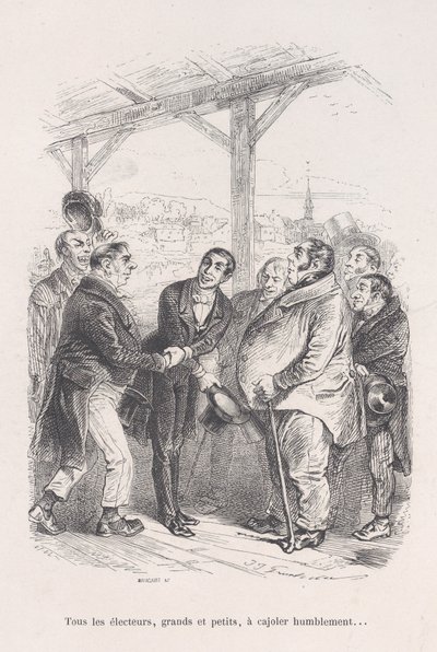 Todos los votantes, grandes y pequeños, se reúnen para humildemente persuadirse mutuamente... de las pequeñas miserias de..., 1843 de Jean Ignace Isidore Gérard