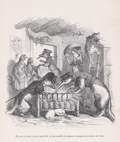 Tan pronto como puse un pie en la isla... de Escenas de la Vida Privada y Pública..., ca. 1837-47 de Jean Ignace Isidore Gérard