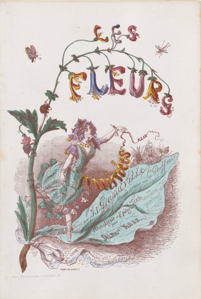 Les Fleurs Animées, Página del título, 1847 de Jean Ignace Isidore Gérard