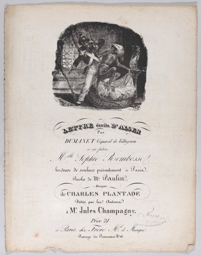 Carta escrita desde Argel, ca. 1835 de Jean Ignace Isidore Gérard