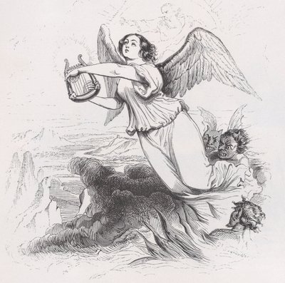El Ángel Exiliado de Las Obras Completas de Béranger, 1836 de Jean Ignace Isidore Gérard