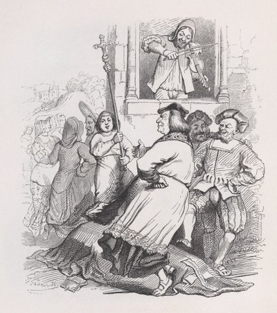 El Violinista de Meudon de Las Obras Completas de Béranger, 1836 de Jean Ignace Isidore Gérard