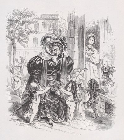 Los pobres putti de Las obras completas de Béranger, 1836 de Jean Ignace Isidore Gérard