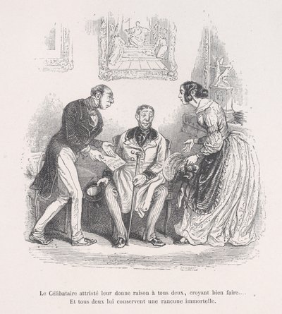 La viuda afligida les da a ambos el derecho de hacerlo bien... Y ambos retienen una eterna... de Jean Ignace Isidore Gérard
