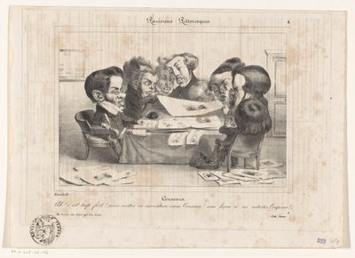 Caricatura de los censores franceses
Censeurs (título en el objeto)
Parisiens Pittoresques (título de la serie en el objeto) de Jean Ignace Isidore Gérard Grandville