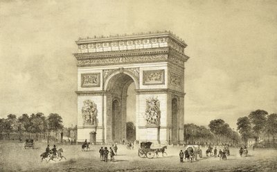 El Arco de Triunfo, París, grabado por Auguste Bry de Jean Jacottet