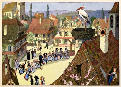 Mi pueblo, los que no olvidan:La llegada de la cigüeña; de Jean Jacques (1873 1951) Waltz