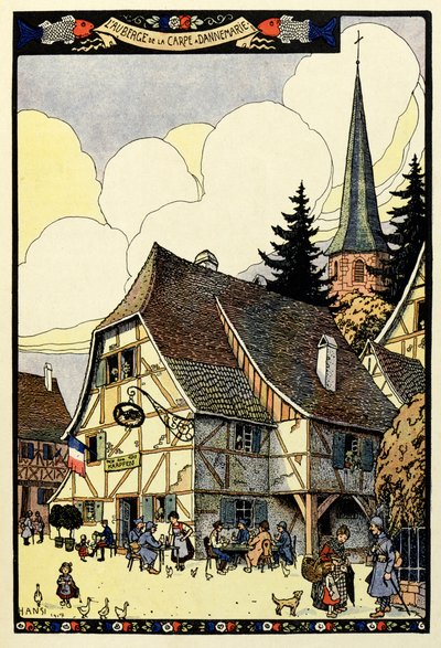 El paraíso tricolor ; Auberge de la carp en Dannemarie 1917 de Jean Jacques (1873 1951) Waltz