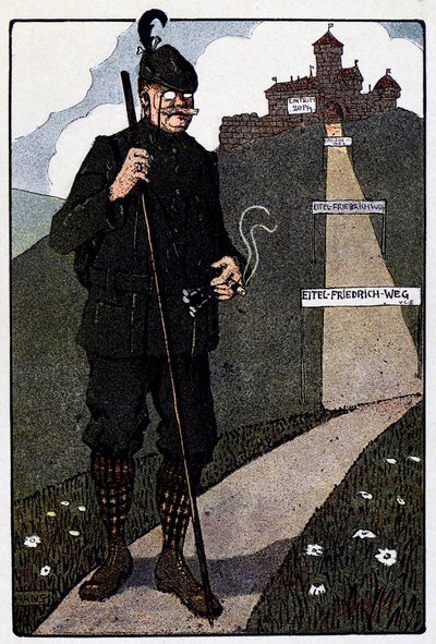 Vogesen Bilder (imágenes de los Vosgos) ; El castillo del Alto Koenigsbourg tras su restauración por los alemanes de Jean Jacques (1873 1951) Waltz