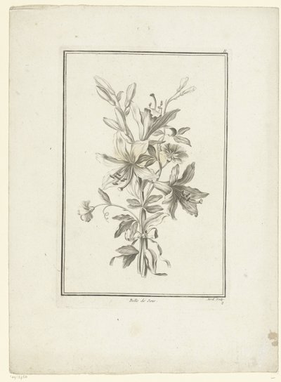 Ramo con lirio Belle de Jour (título sobre el objeto) IIe Cahier de Bouquets (título de la serie) de Jean Jacques Avril (I)