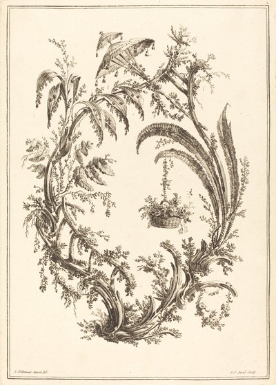 Ornamento con parasol y cesta colgante de Jean Jacques Avril