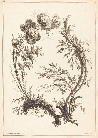 Ornamento con flores de Jean Jacques Avril I after Jean Baptiste Pillement