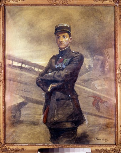 Retrato de Georges Guynemer (1894-1917) Es un piloto francés de la Primera Guerra Mundial. 1918. Pintura de Jean Jacques Berne Bellecour (1874 -?), siglo XX. París, Museo del Ejército de Jean Jacques Berne Bellecour
